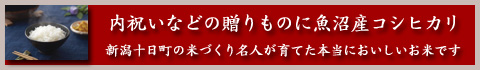 内祝いなどの贈りものに魚沼産コシヒカリ